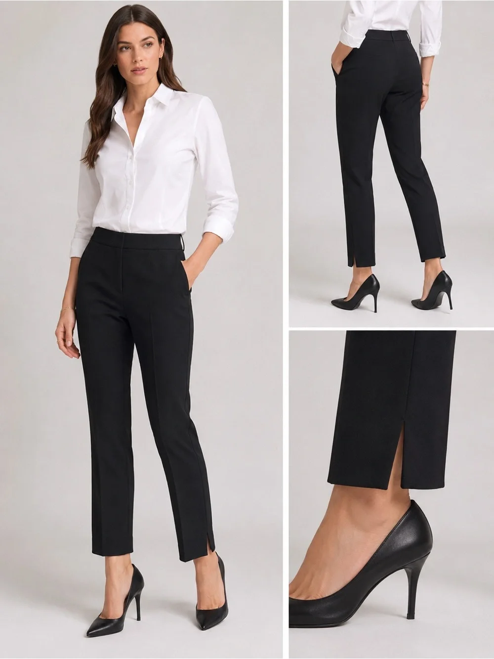 Zara Basic Classic Black Straight-Leg Women's Pants - Picture 3 of 11
